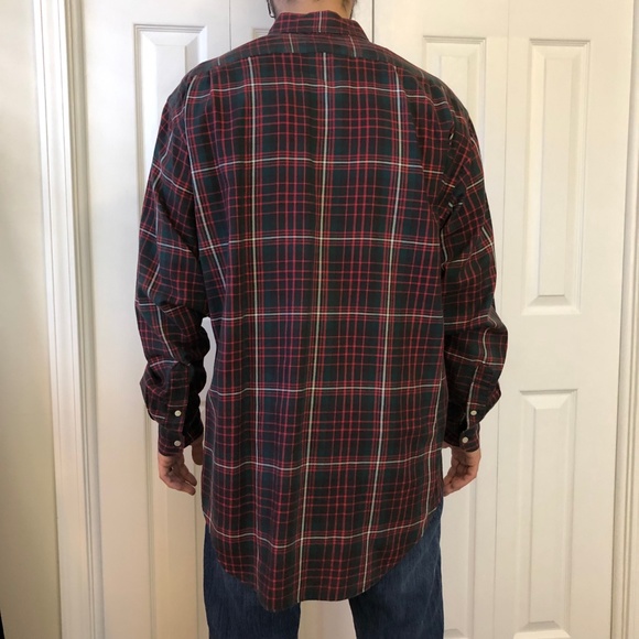 Ralph Lauren Polo Red Green Plaid Marlowe Shirt M - Picture 2 of 8
